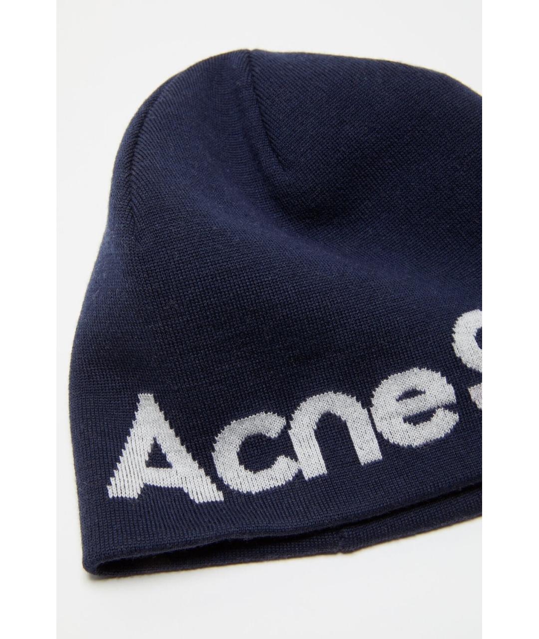 ACNE STUDIOS Синяя шерстяная шапка, фото 2