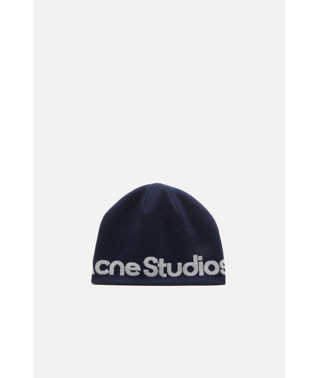 ACNE STUDIOS Синяя шерстяная шапка, фото 3