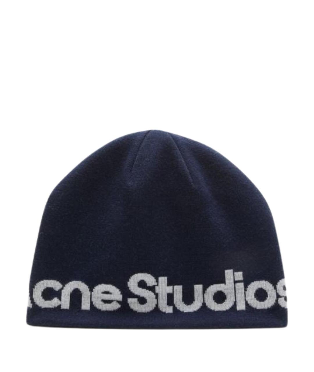 ACNE STUDIOS Синяя шерстяная шапка, фото 1