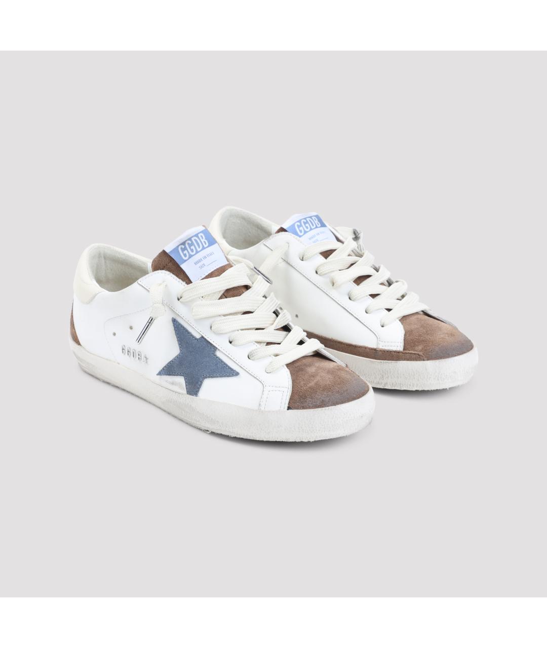 GOLDEN GOOSE Белые кожаные низкие кроссовки / кеды, фото 3