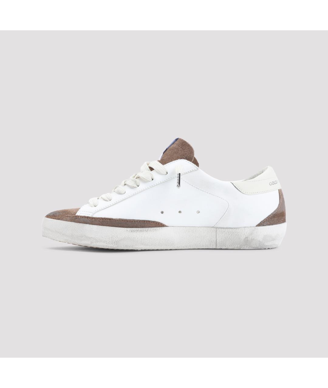 GOLDEN GOOSE Белые кожаные низкие кроссовки / кеды, фото 2