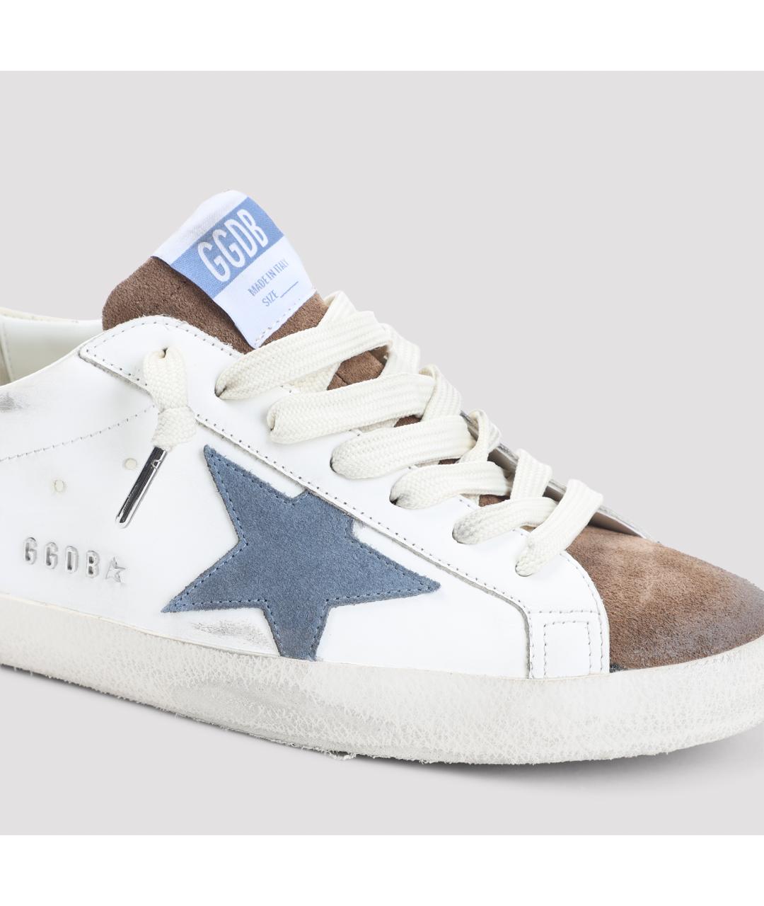 GOLDEN GOOSE Белые кожаные низкие кроссовки / кеды, фото 4