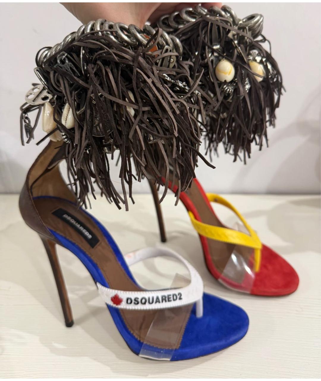 DSQUARED2 Мульти кожаные босоножки, фото 8