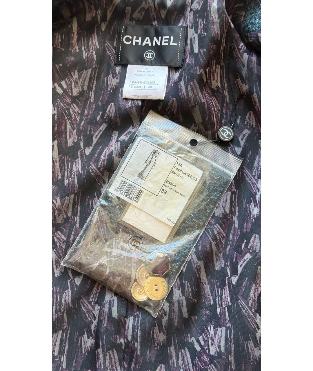CHANEL Темно-синее твидовое пальто, фото 7