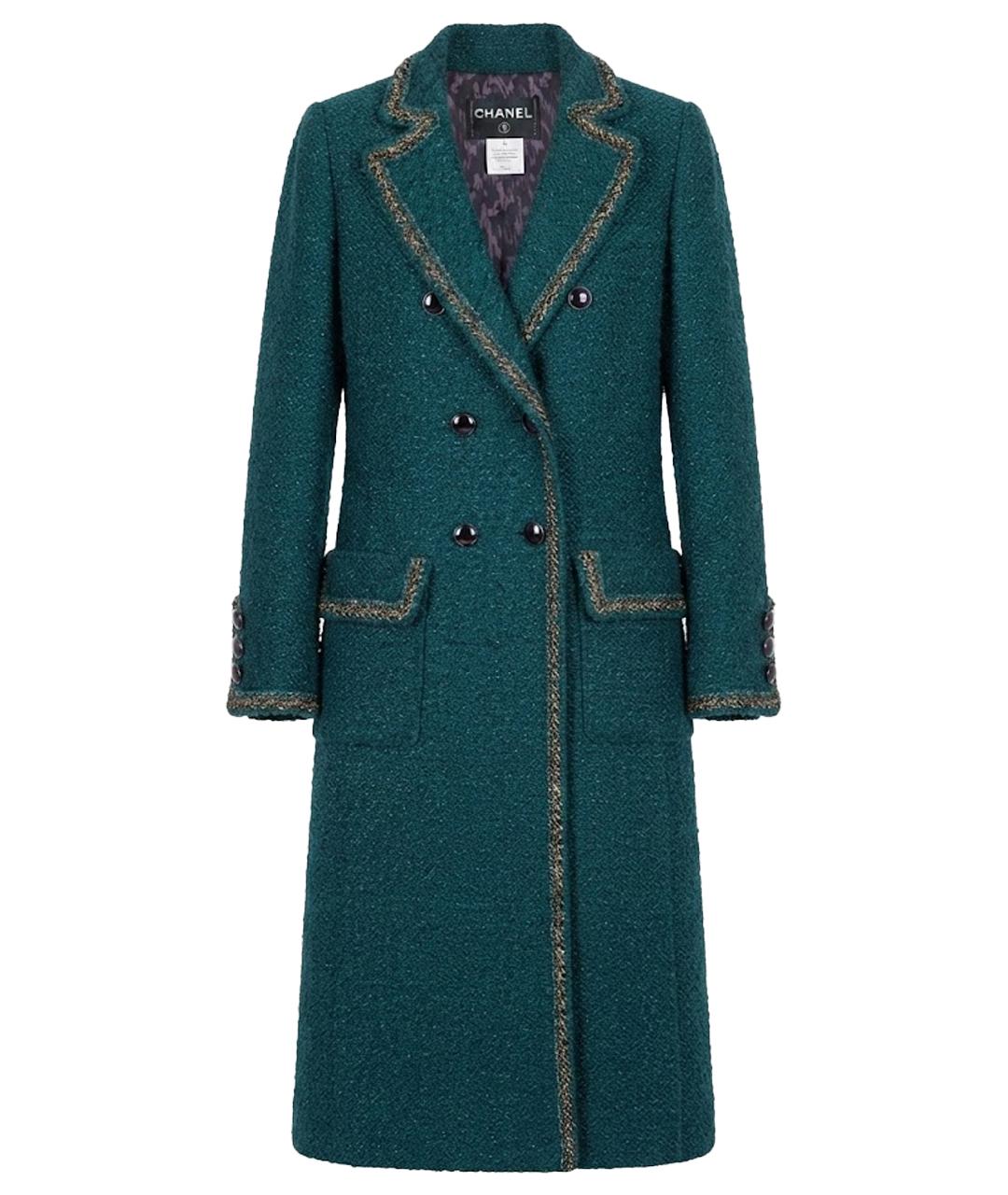 CHANEL Темно-синее твидовое пальто, фото 1