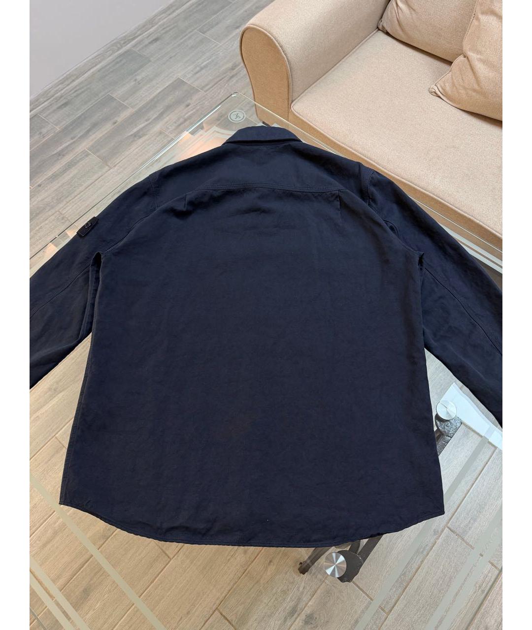 STONE ISLAND Темно-синяя хлопковая кэжуал рубашка, фото 5