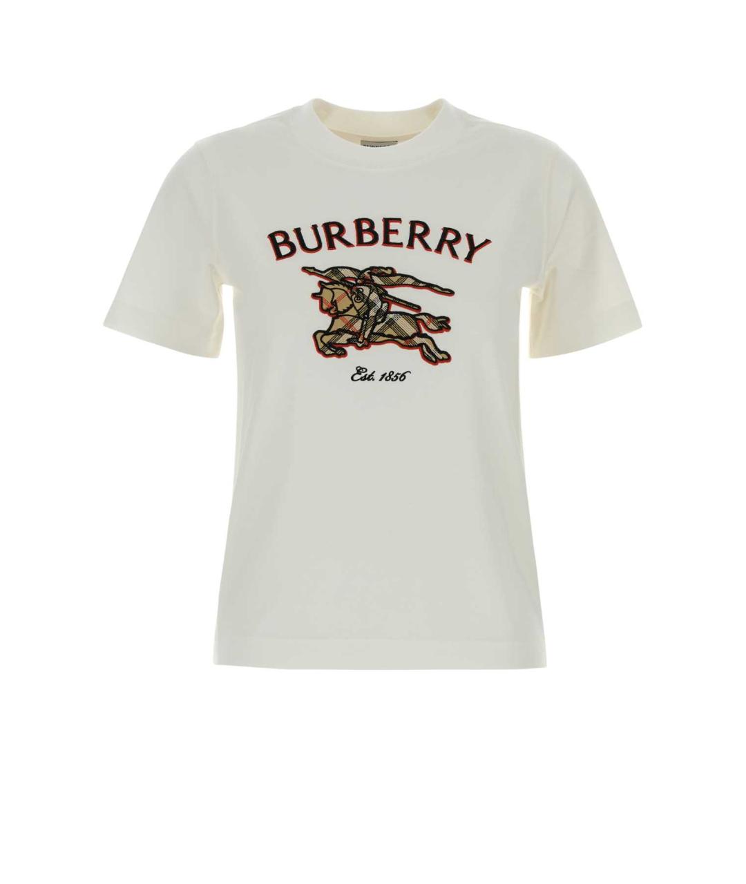 BURBERRY Белая хлопковая футболка, фото 1
