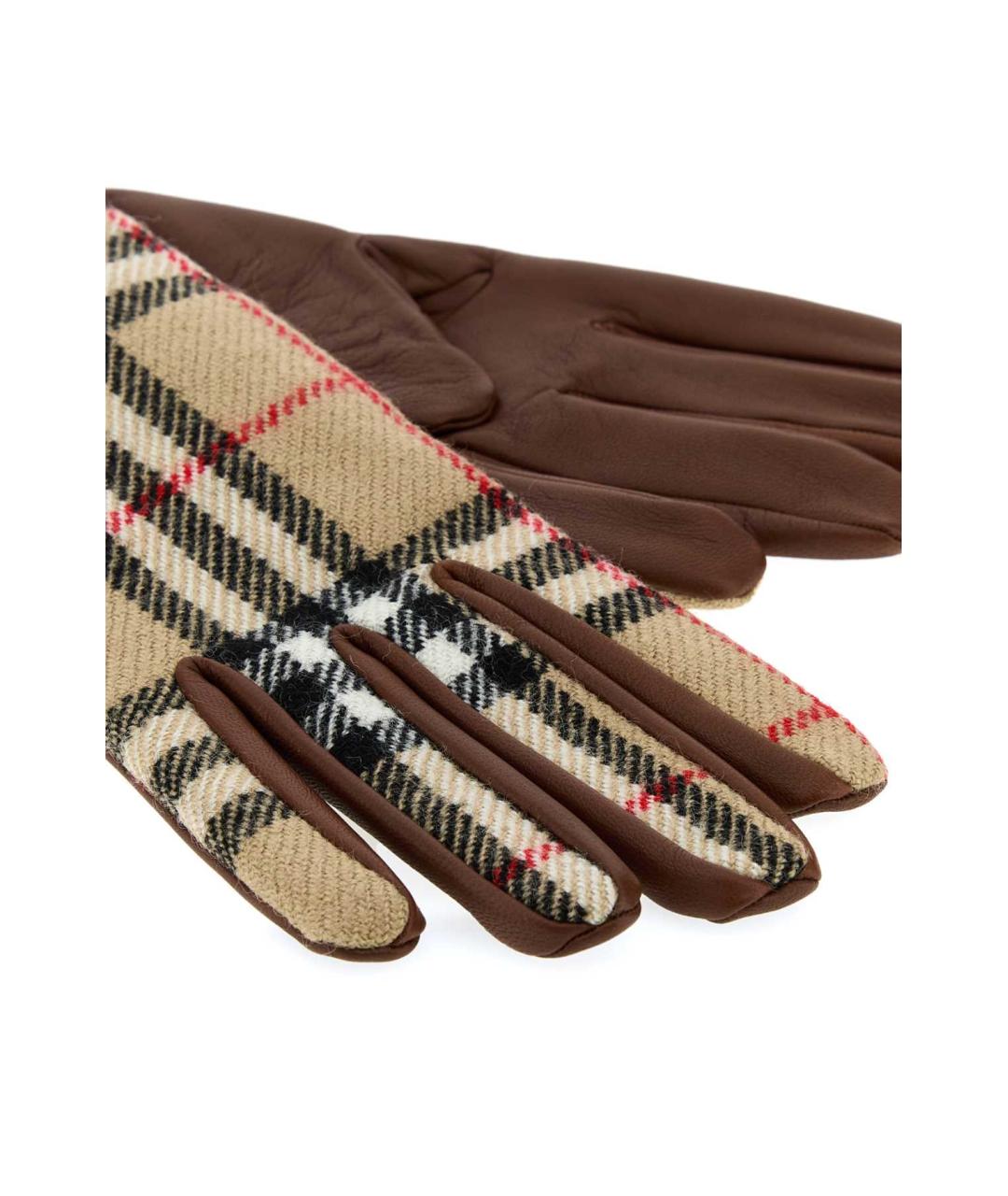 BURBERRY Бежевые шерстяные перчатки, фото 2