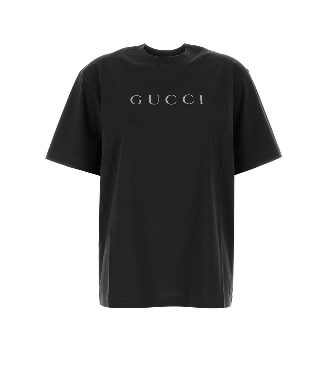 GUCCI Антрацитовая хлопковая футболка, фото 1