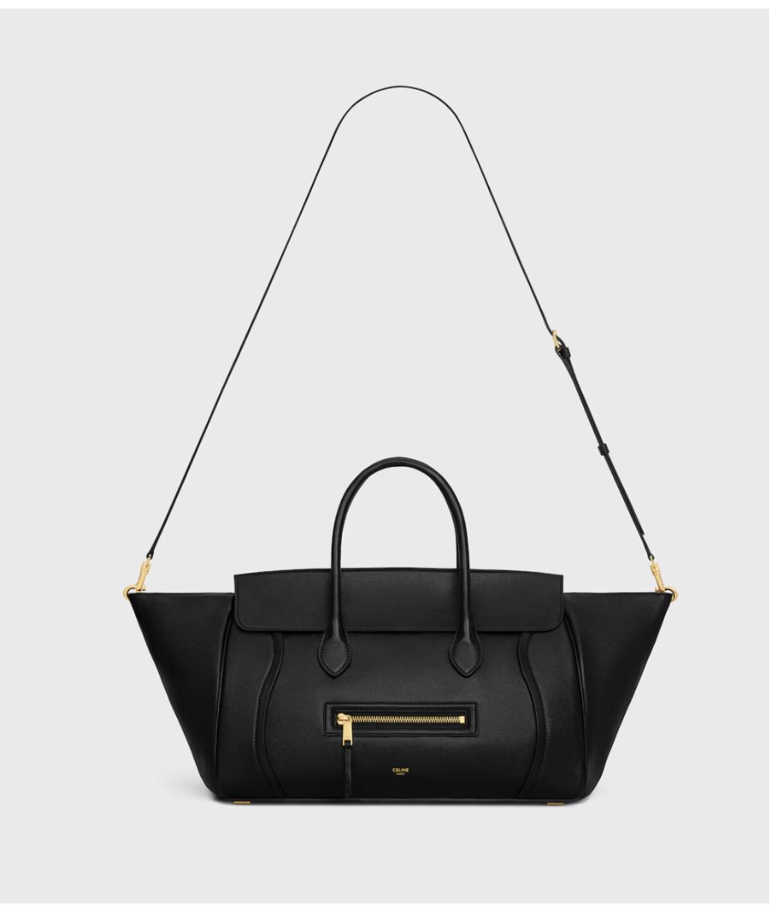 CELINE Черная кожаная сумка с короткими ручками, фото 8