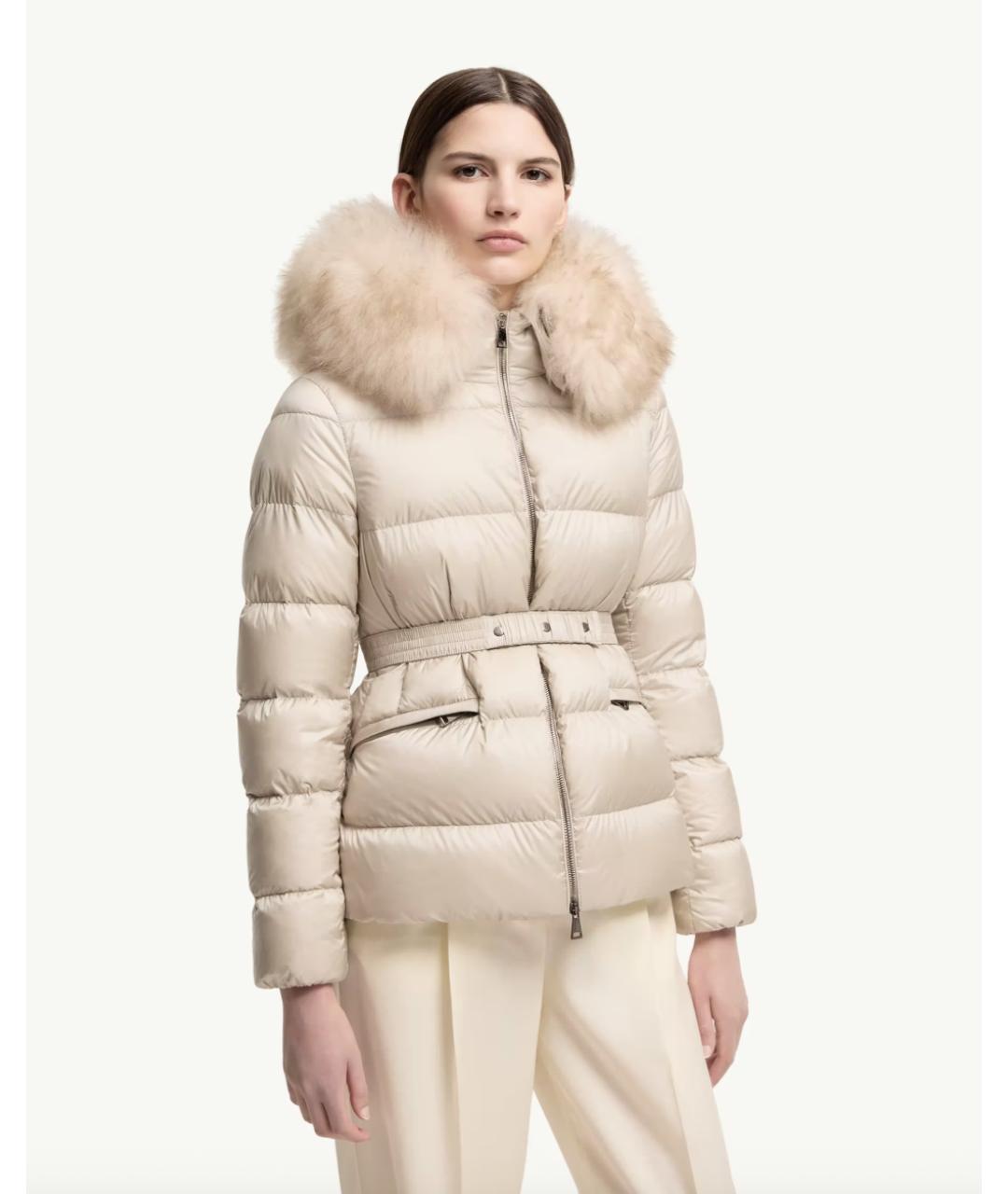 MONCLER Бежевый пуховик, фото 4