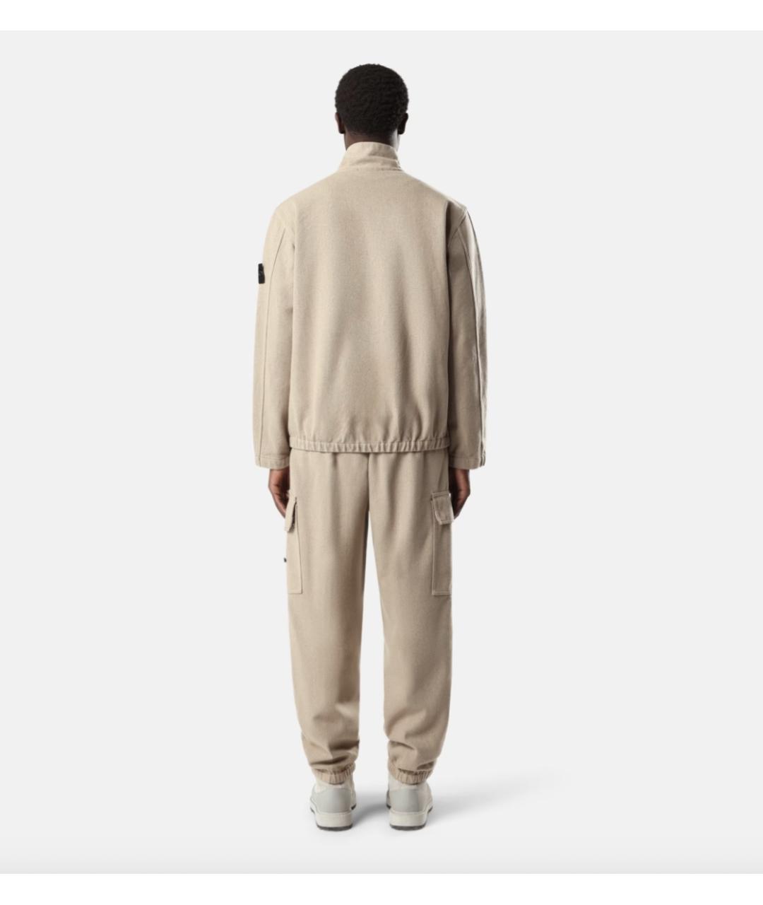 STONE ISLAND Бежевое шерстяное пальто, фото 6