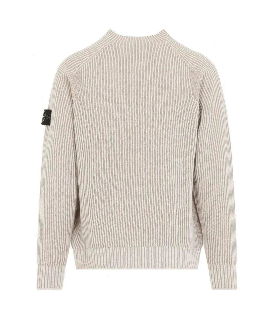 STONE ISLAND Бежевый кашемировый джемпер / свитер, фото 2