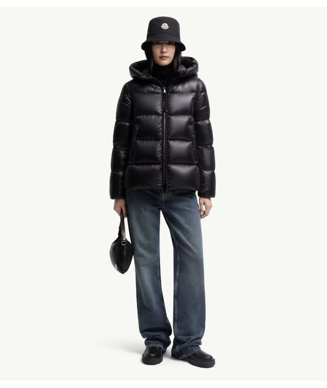 MONCLER Черный пуховик, фото 2
