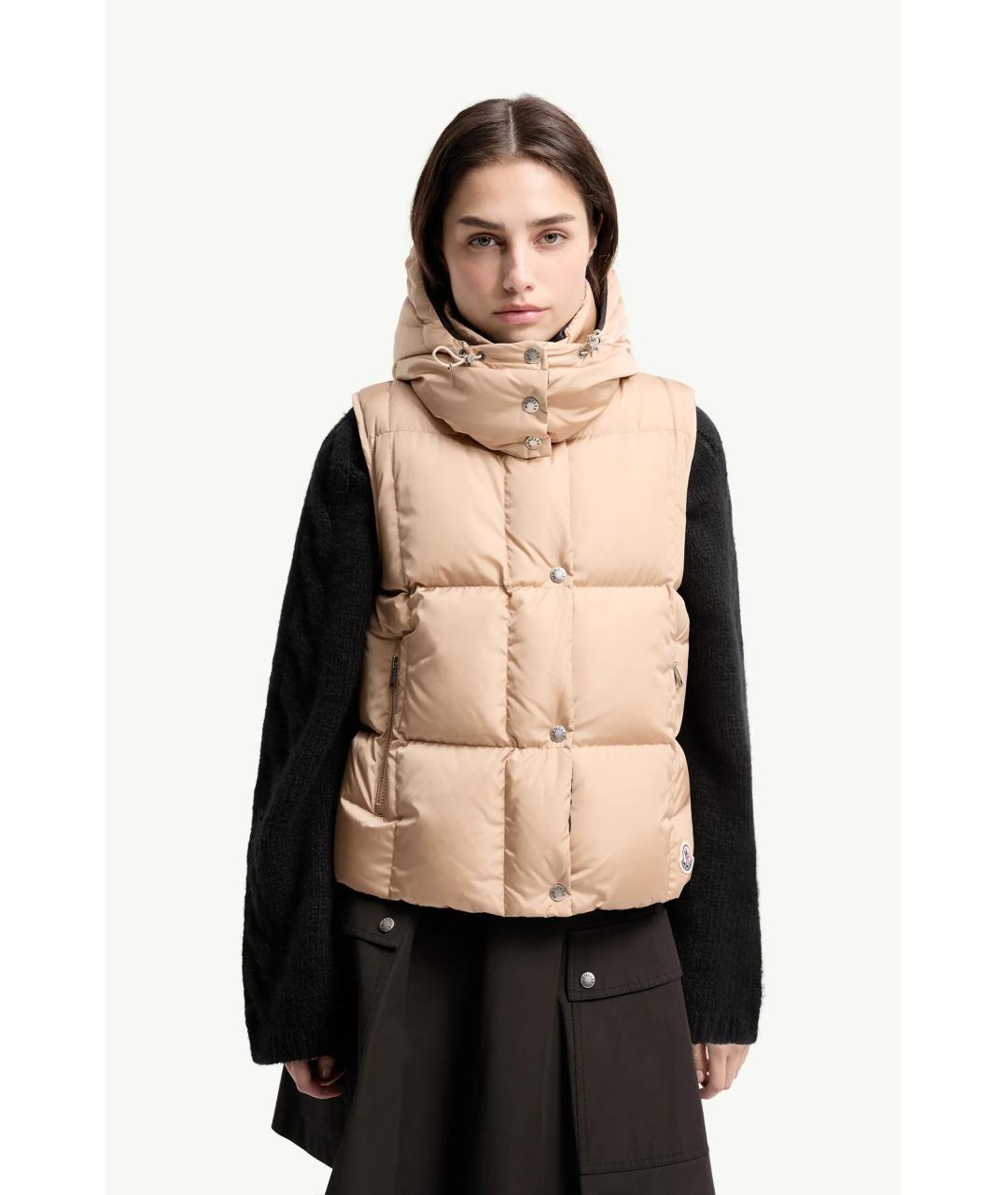 MONCLER Бежевый жилет, фото 4