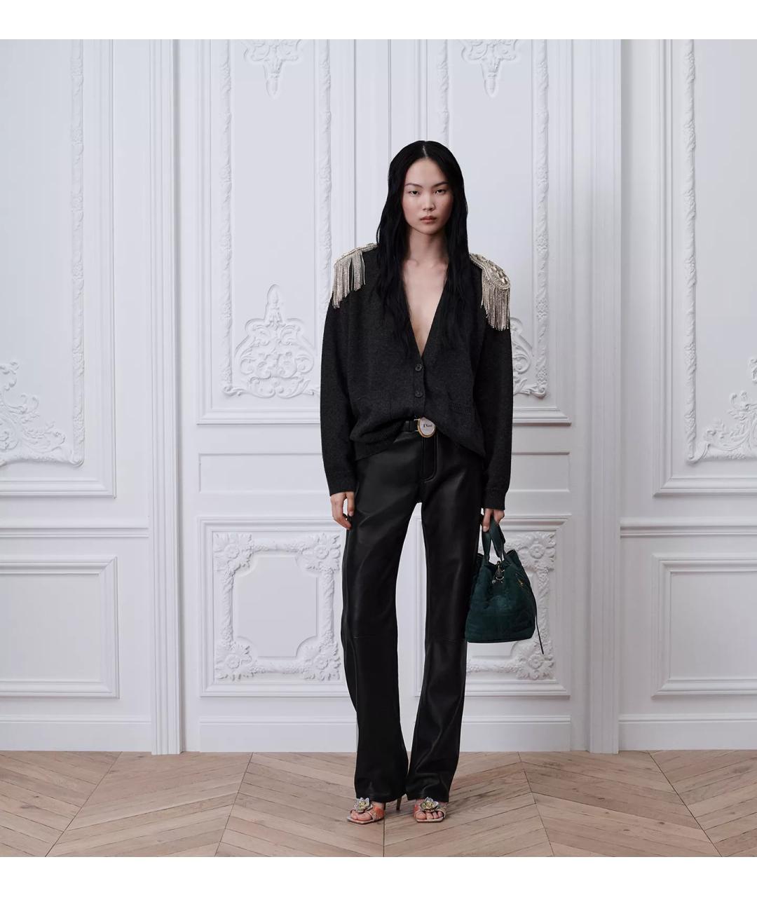 CHRISTIAN DIOR Зеленая замшевая сумка с короткими ручками, фото 2