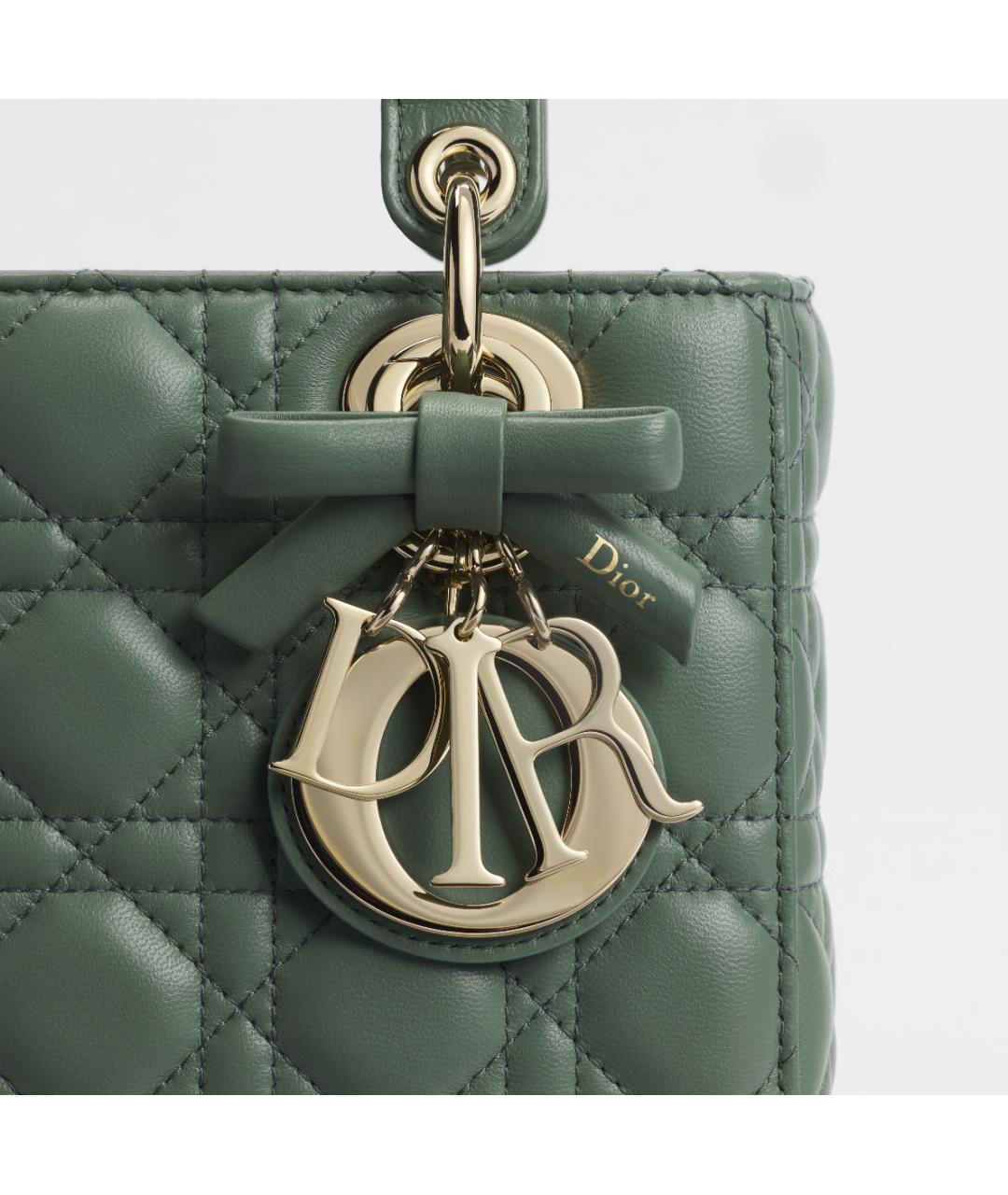 CHRISTIAN DIOR Зеленая кожаная сумка с короткими ручками, фото 6