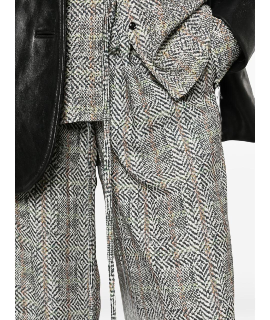 ERMANNO SCERVINO Мульти полиэстеровые прямые брюки, фото 4