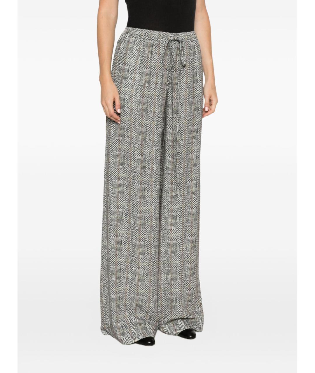 ERMANNO SCERVINO Мульти полиэстеровые прямые брюки, фото 3