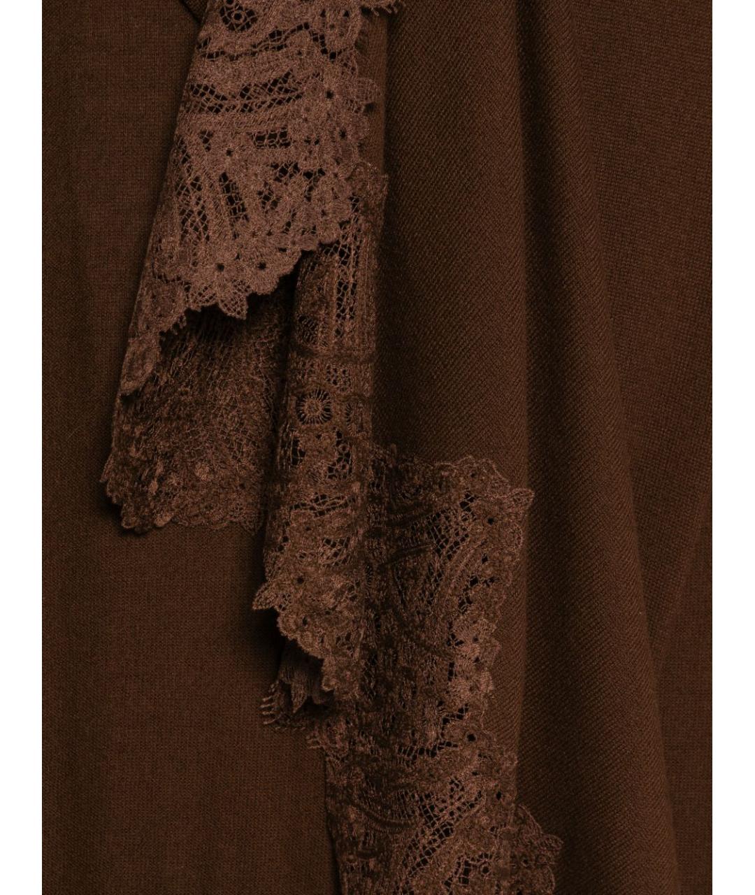 ERMANNO SCERVINO Коричневый кашемировый шарф, фото 2