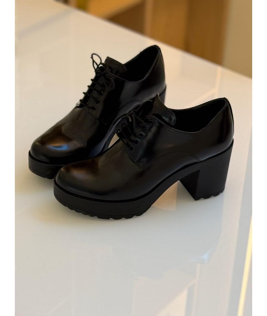 PRADA Черные кожаные туфли, фото 2