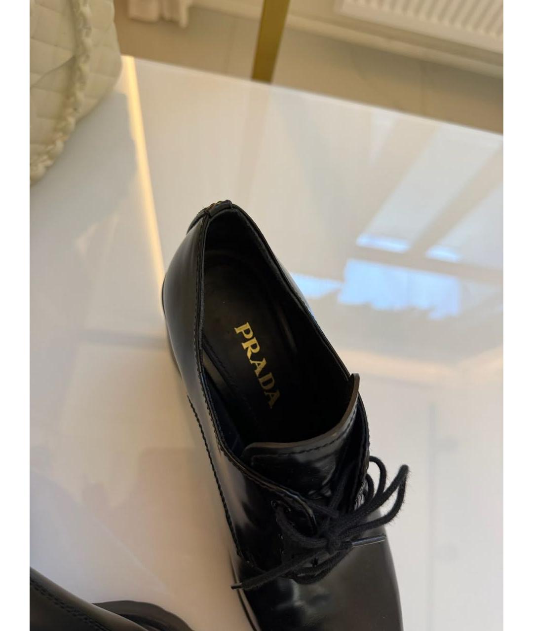 PRADA Черные кожаные туфли, фото 4