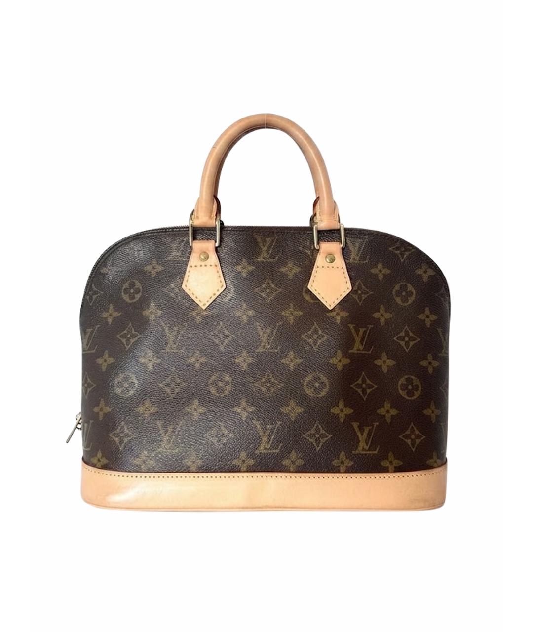 LOUIS VUITTON Коричневая кожаная сумка с короткими ручками, фото 1