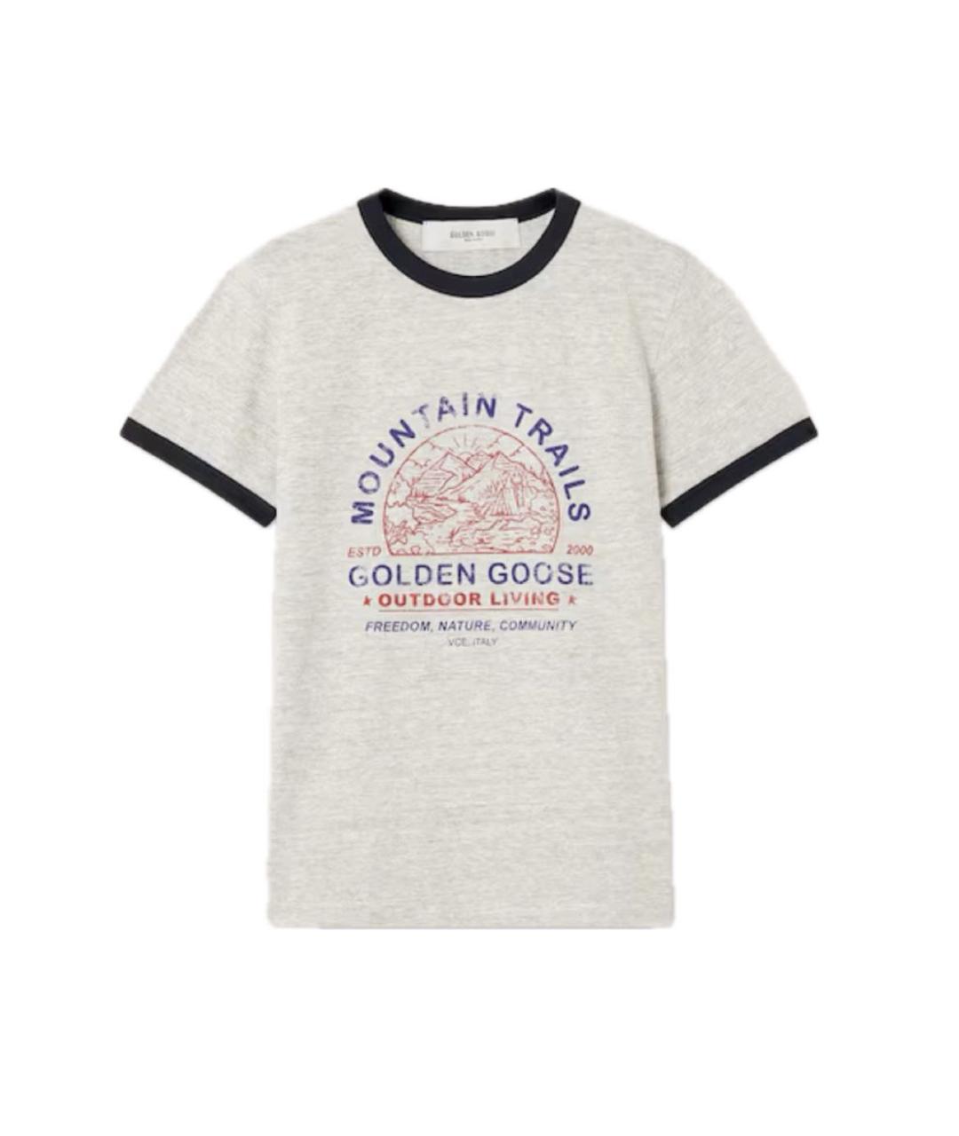 GOLDEN GOOSE Серая хлопковая футболка, фото 1