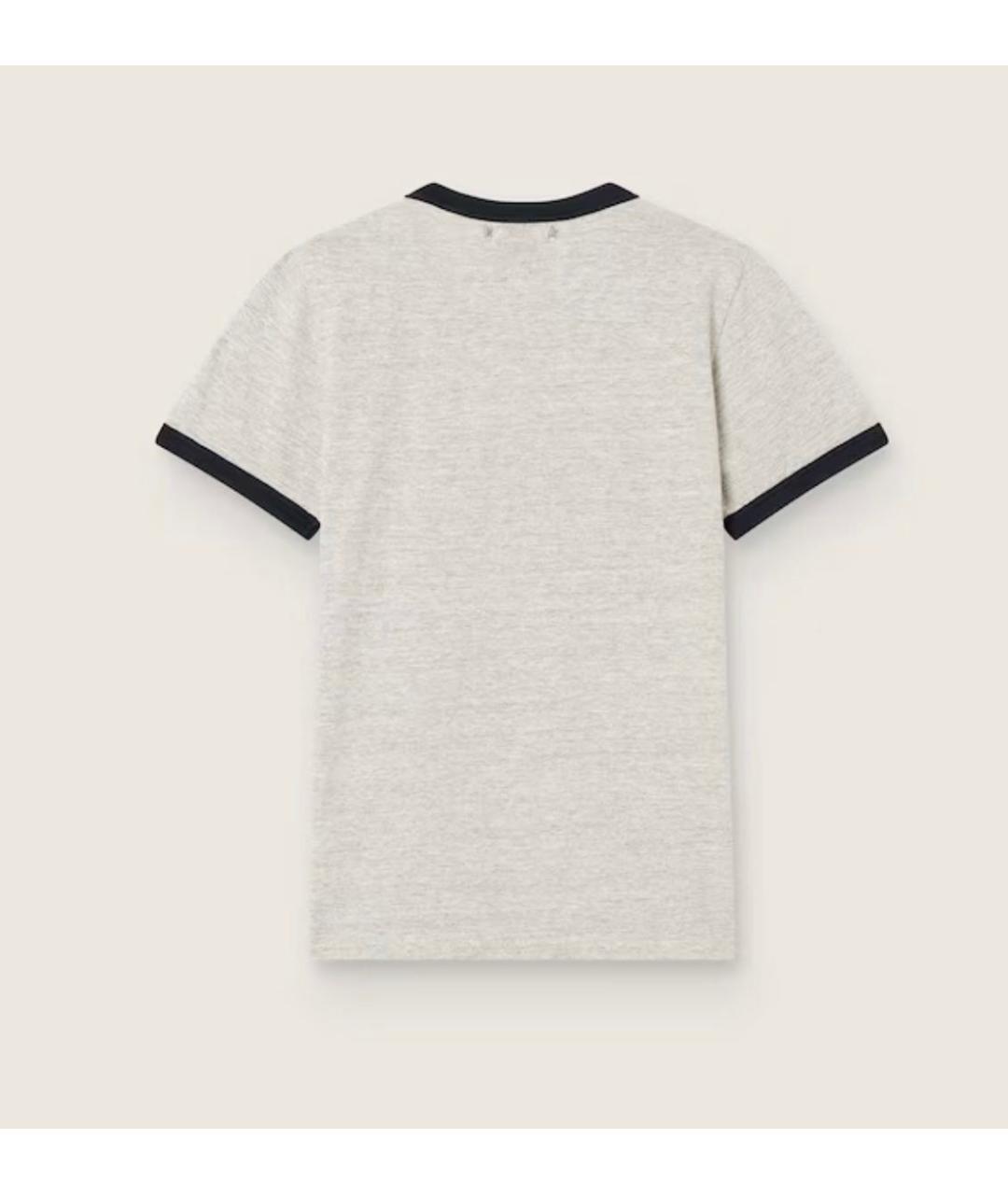 GOLDEN GOOSE Серая хлопковая футболка, фото 2
