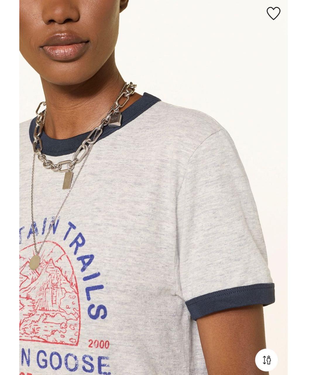 GOLDEN GOOSE Серая хлопковая футболка, фото 7