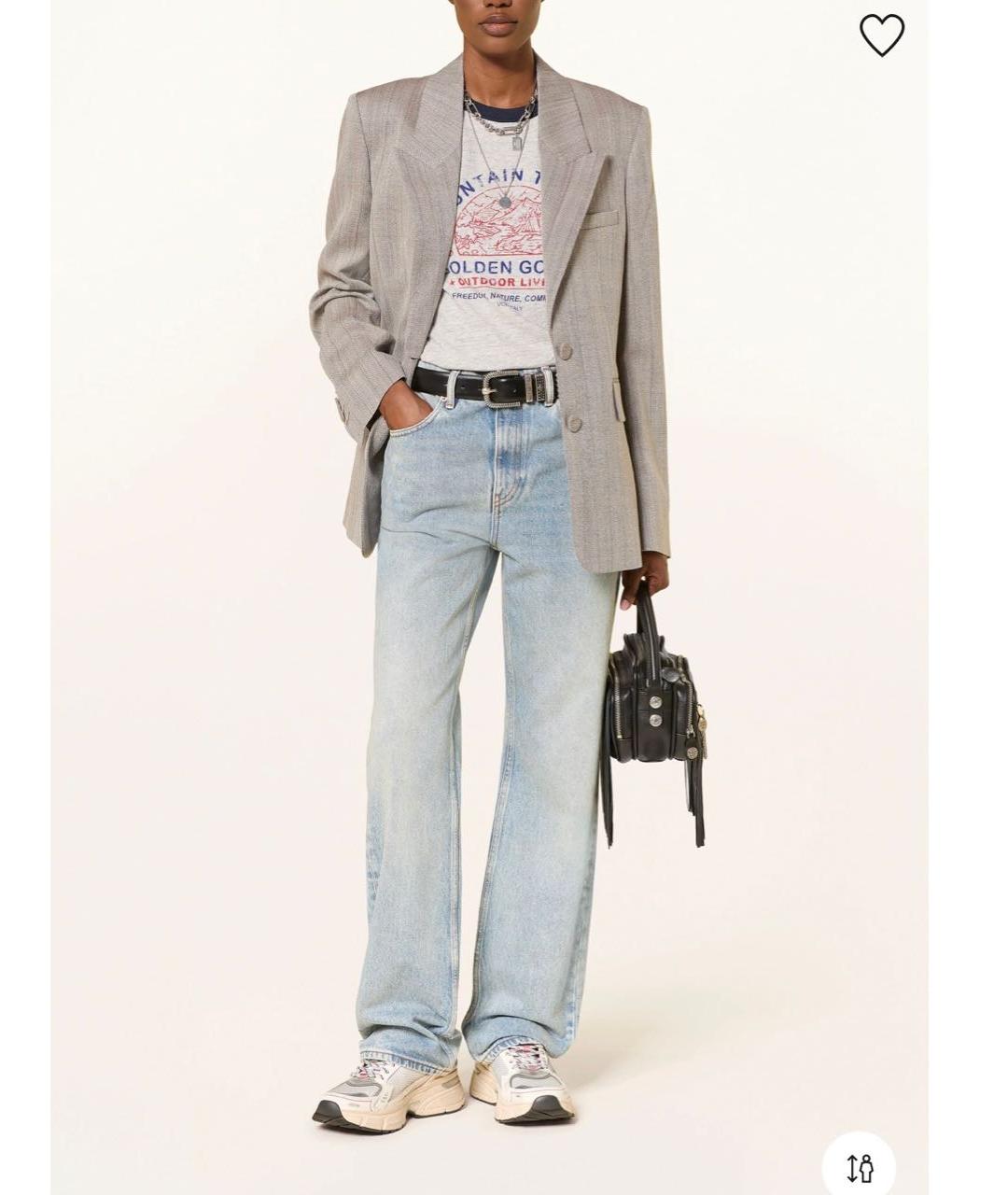 GOLDEN GOOSE Серая хлопковая футболка, фото 5