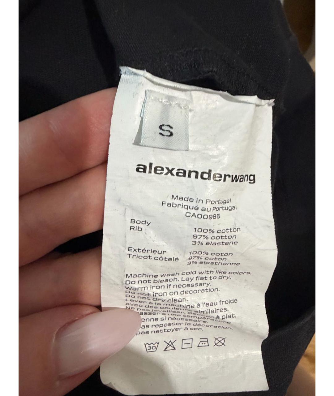 ALEXANDER WANG Черная хлопковая футболка, фото 4