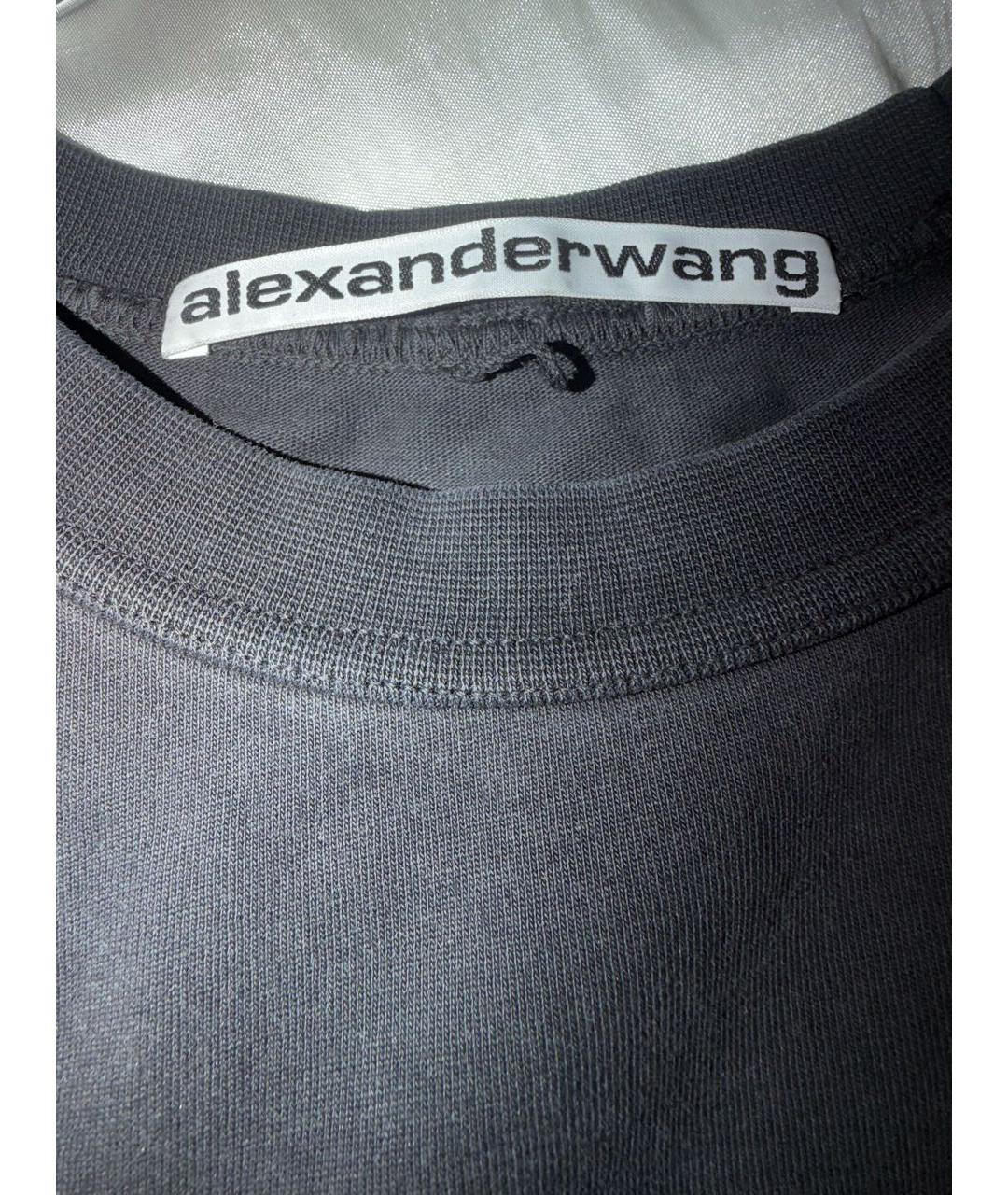 ALEXANDER WANG Черная хлопковая футболка, фото 3
