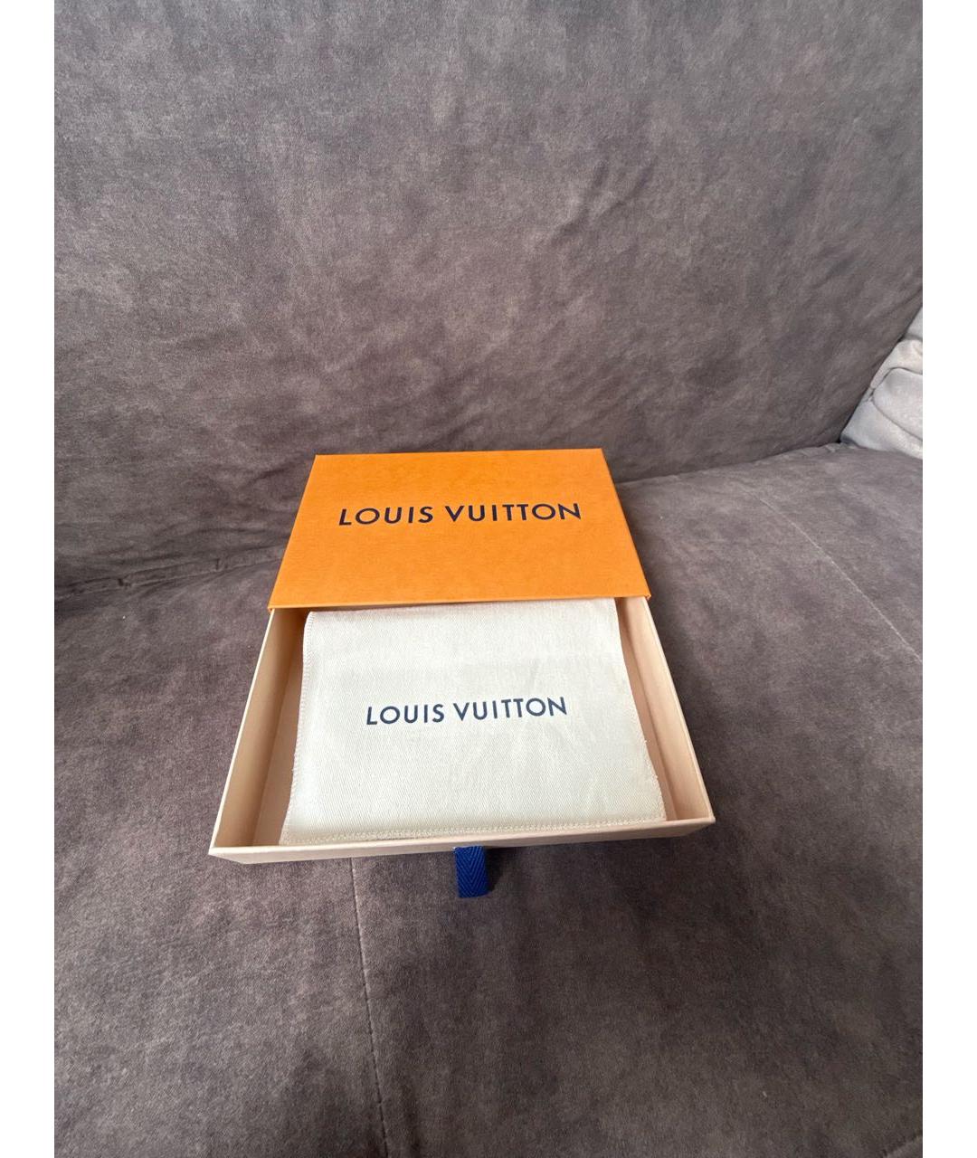LOUIS VUITTON Антрацитовый кожаный кардхолдер, фото 4