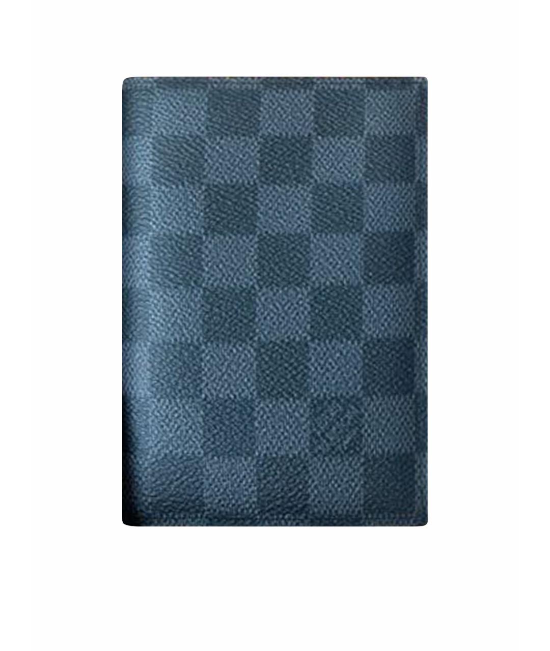 LOUIS VUITTON Антрацитовый кожаный кардхолдер, фото 1