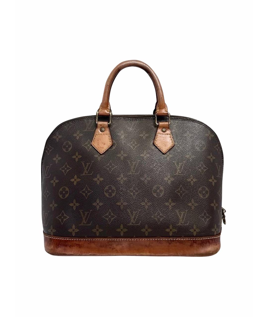LOUIS VUITTON Коричневая кожаная сумка с короткими ручками, фото 1