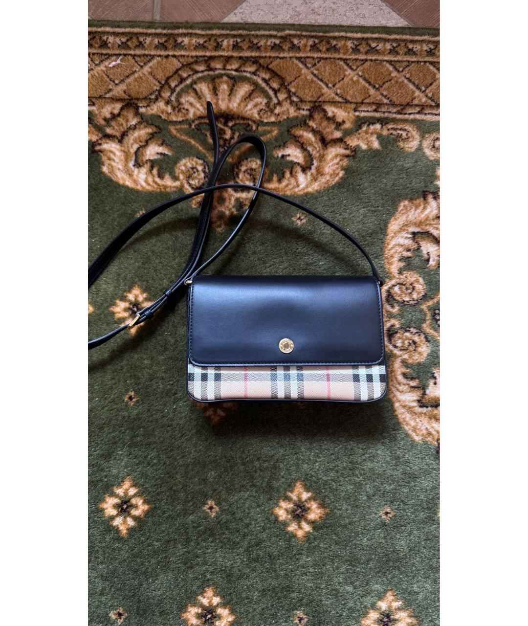 BURBERRY Черная кожаная сумка через плечо, фото 2