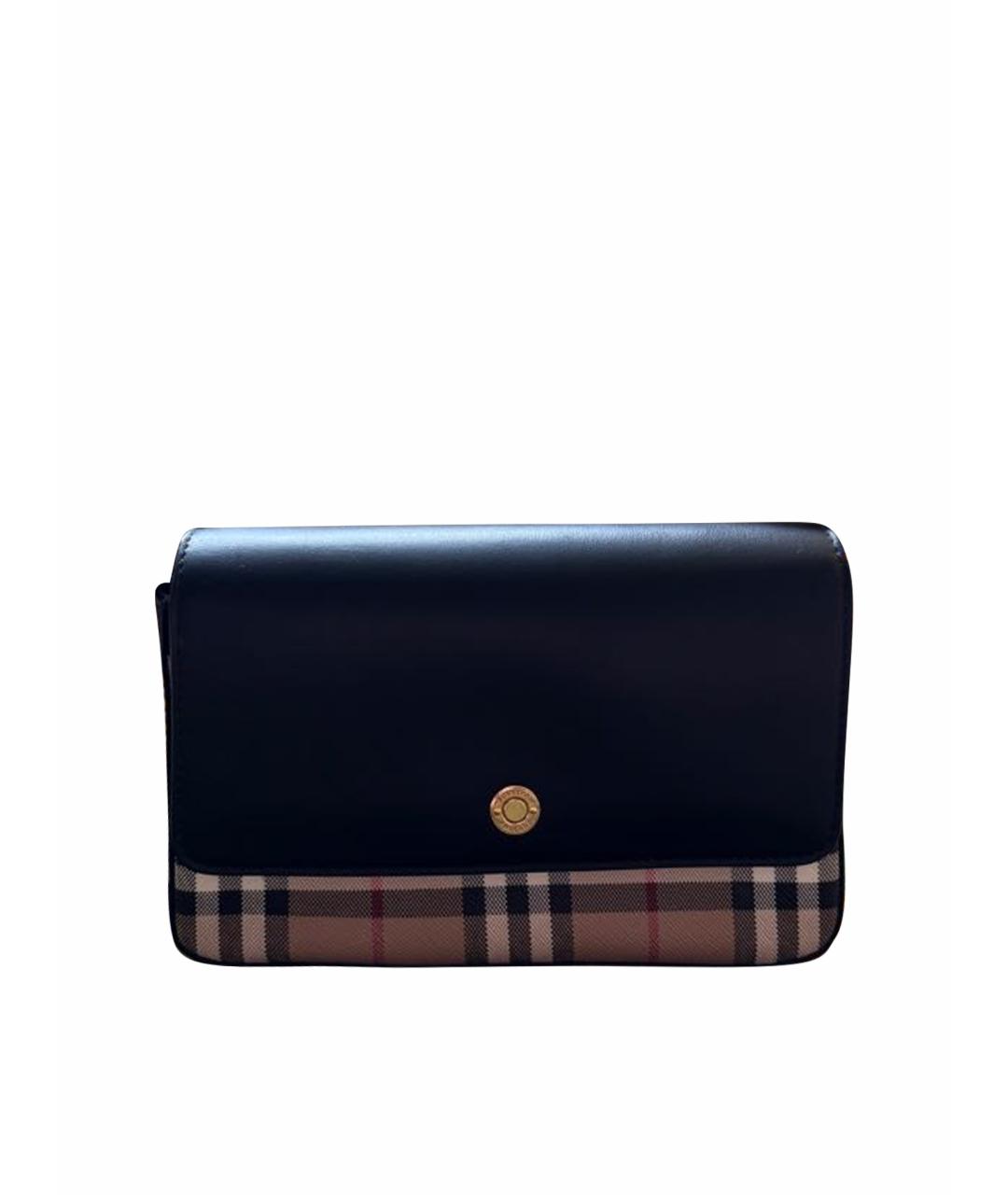 BURBERRY Черная кожаная сумка через плечо, фото 1