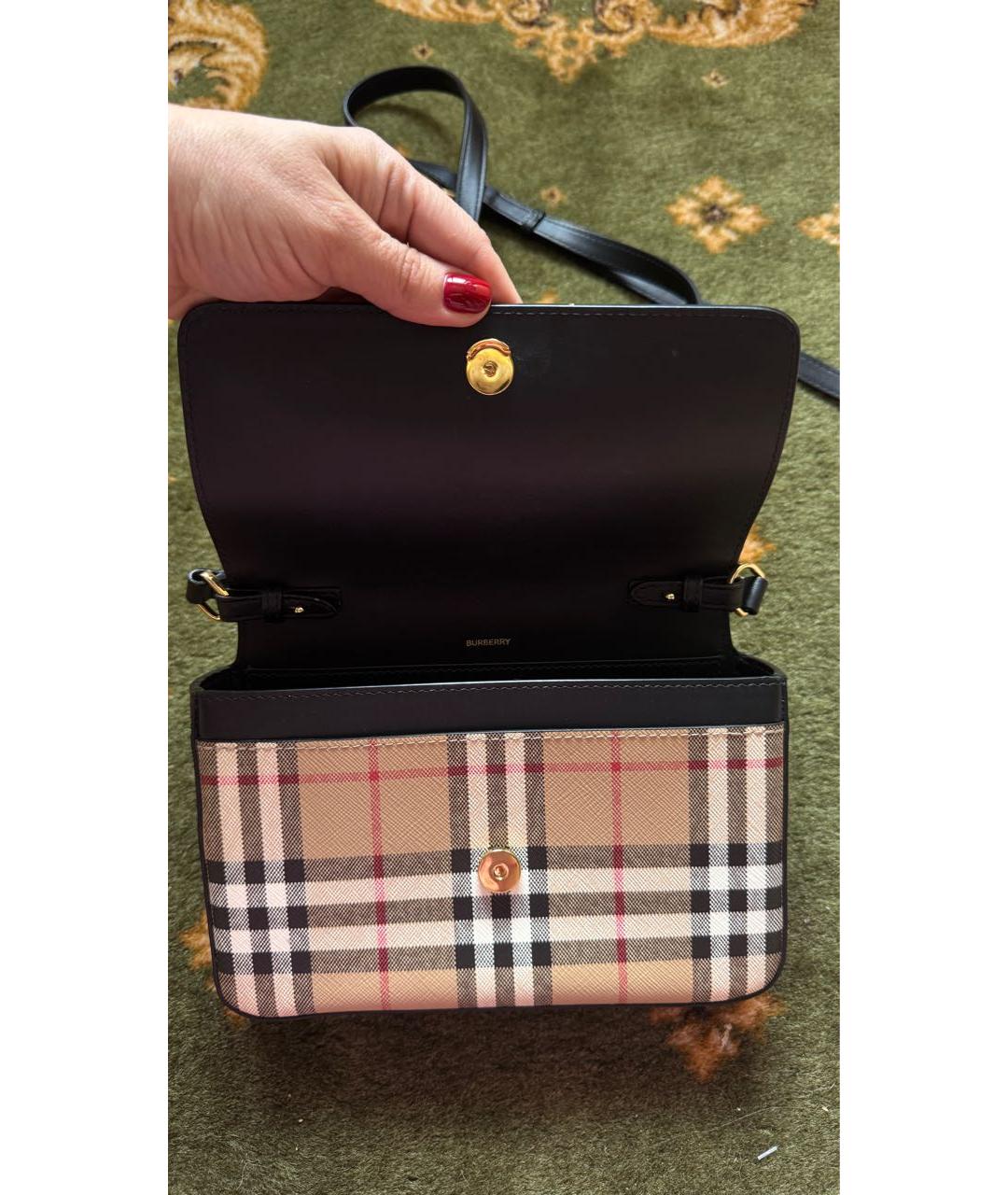 BURBERRY Черная кожаная сумка через плечо, фото 4