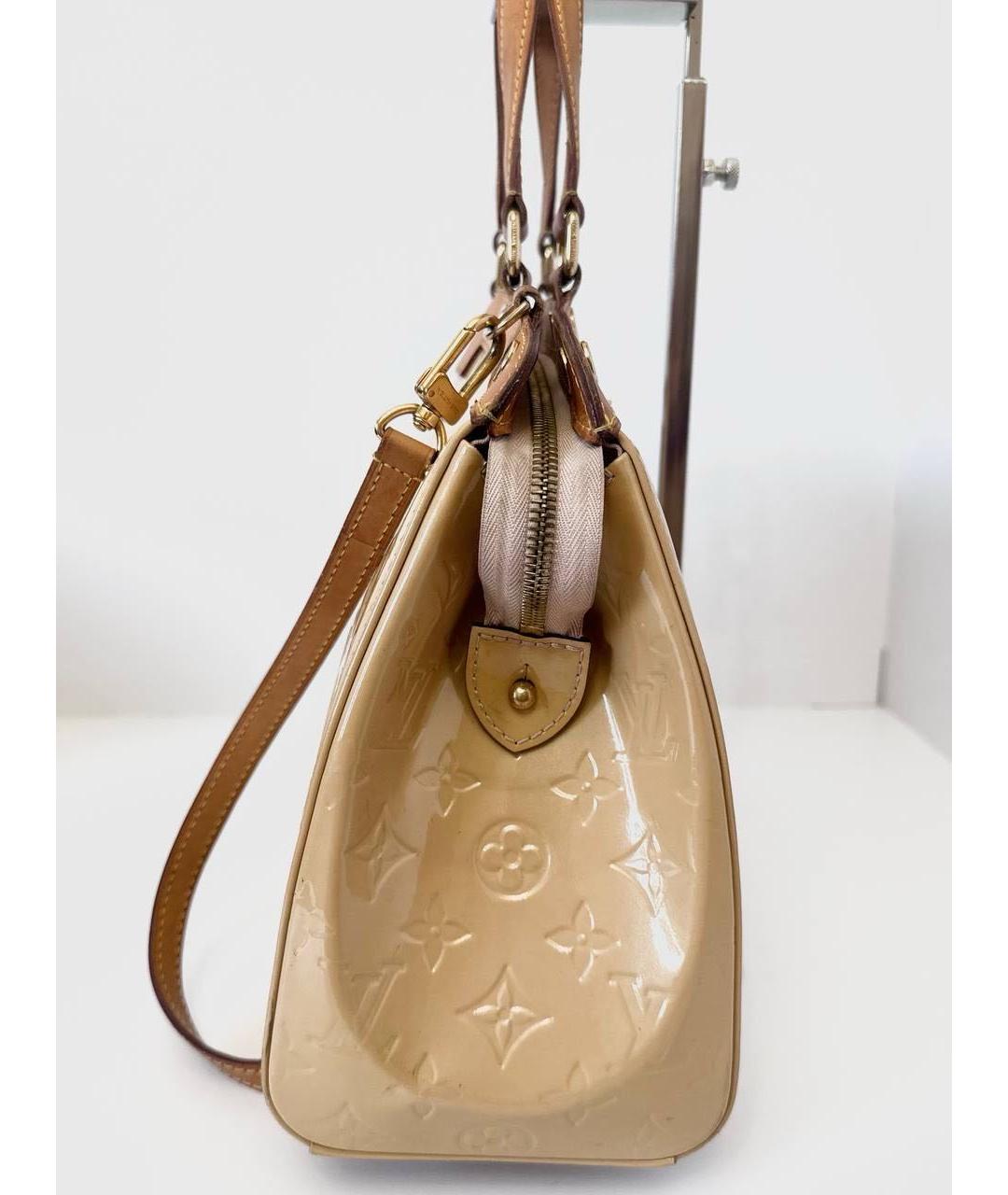 LOUIS VUITTON Бежевая сумка тоут из лакированной кожи, фото 7