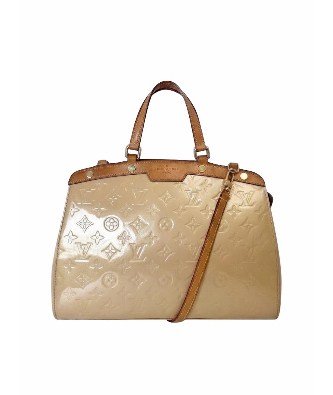 LOUIS VUITTON Бежевая сумка тоут из лакированной кожи, фото 1