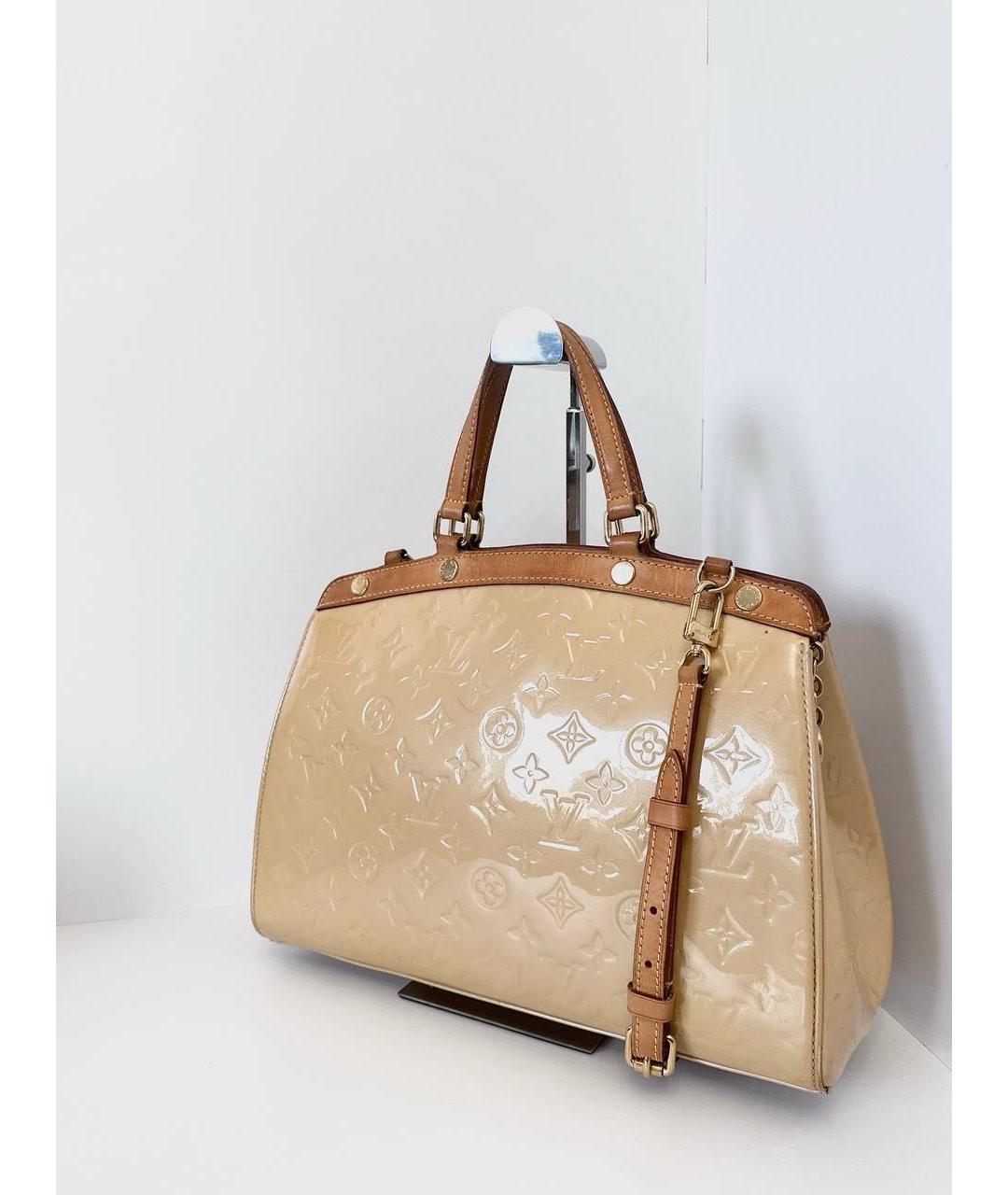 LOUIS VUITTON Бежевая сумка тоут из лакированной кожи, фото 3