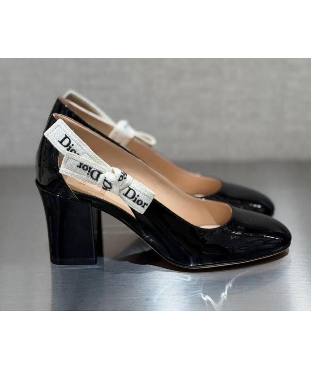 CHRISTIAN DIOR Черные кожаные туфли, фото 3