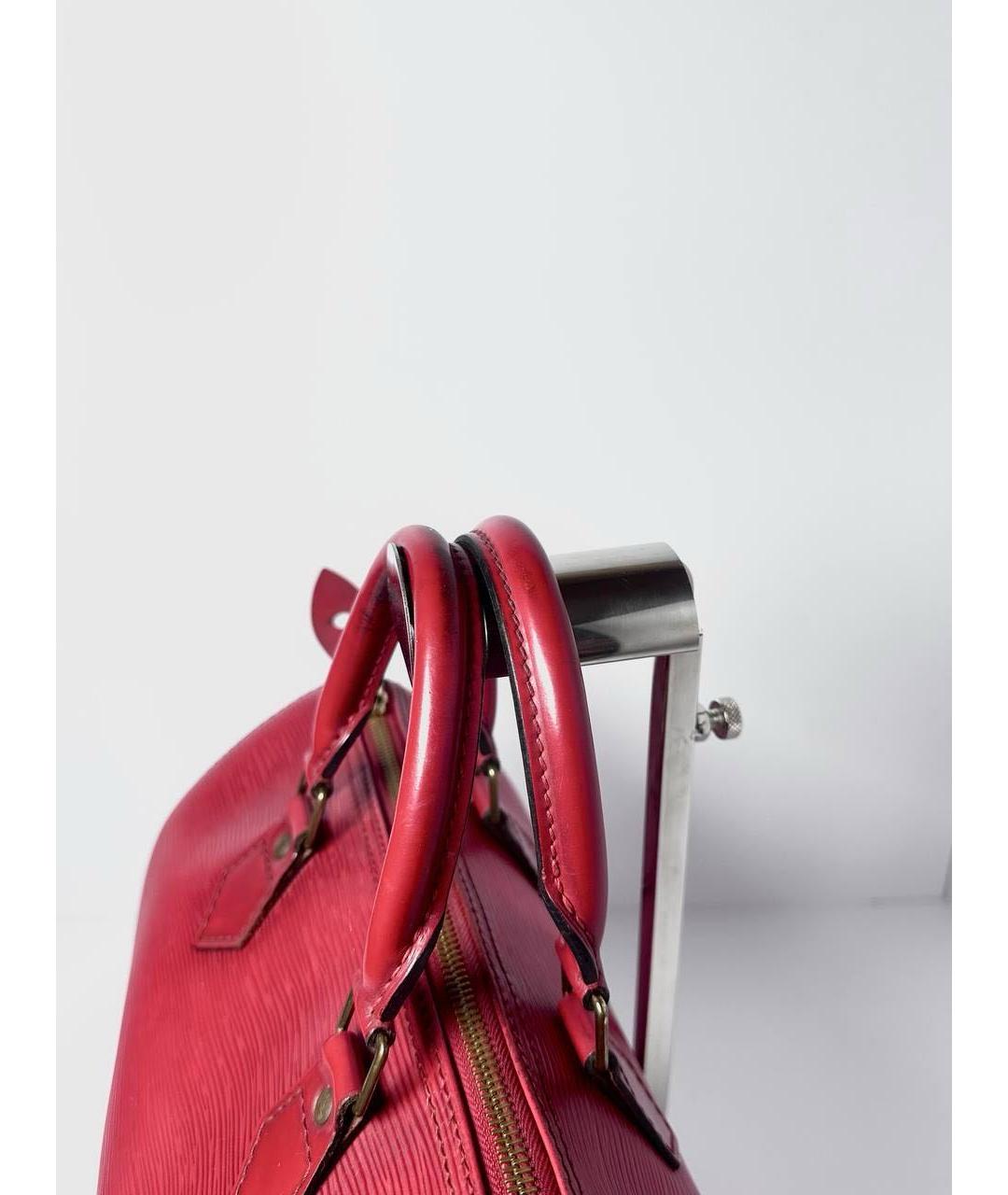 LOUIS VUITTON Красная кожаная сумка тоут, фото 5