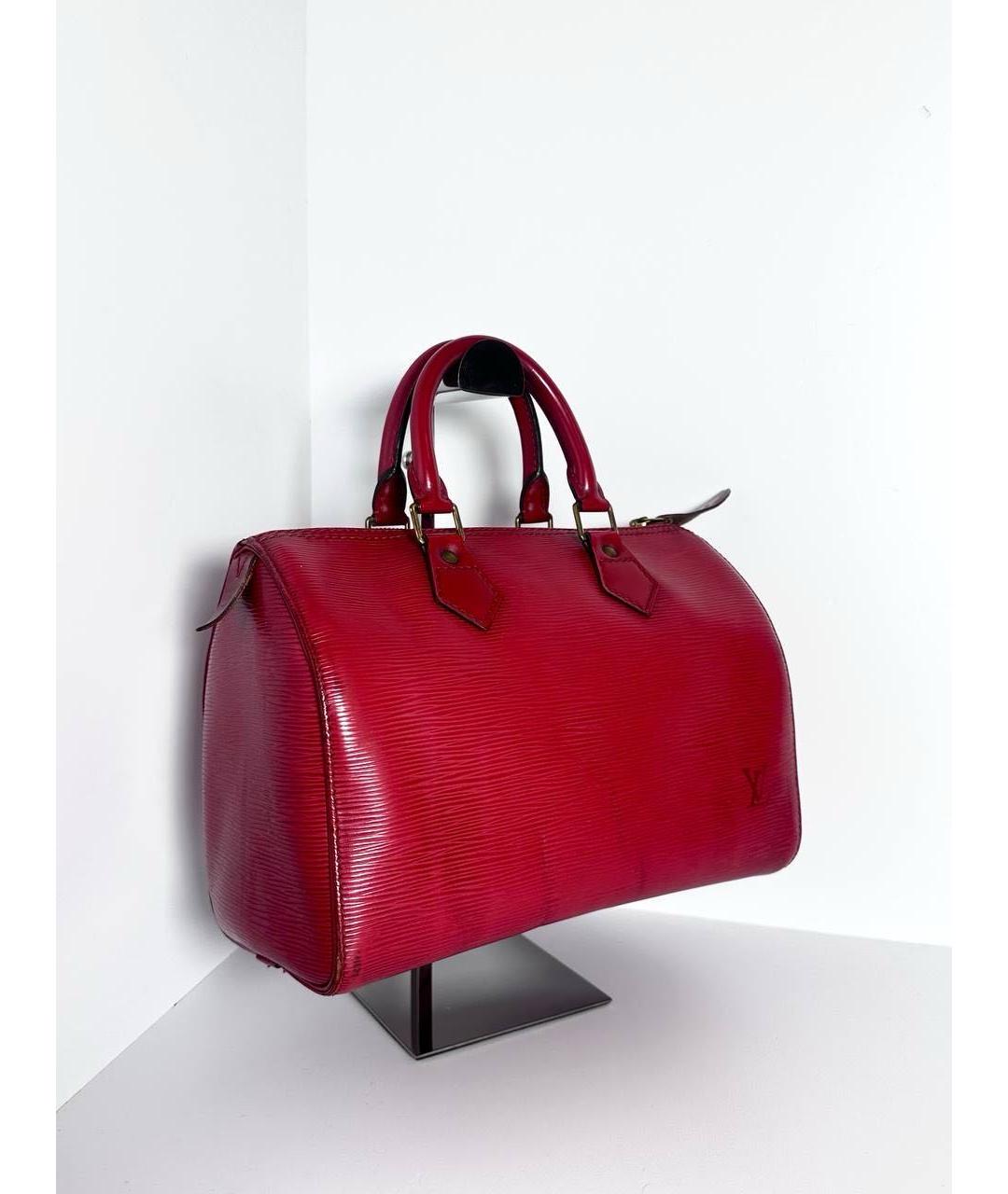 LOUIS VUITTON Красная кожаная сумка тоут, фото 3
