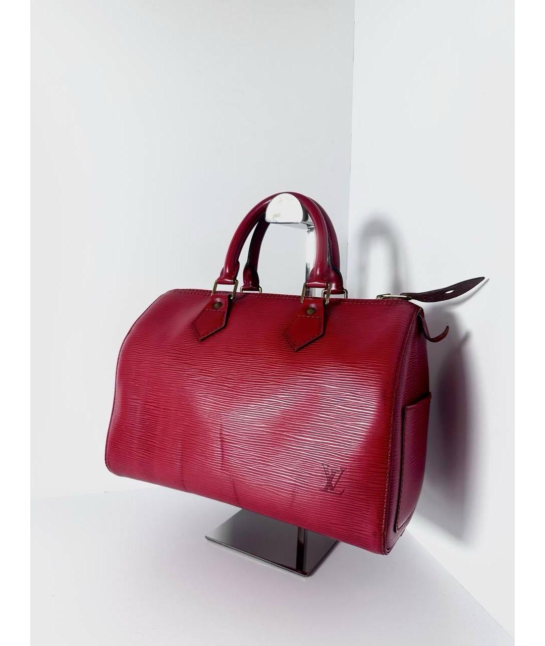 LOUIS VUITTON Красная кожаная сумка тоут, фото 4