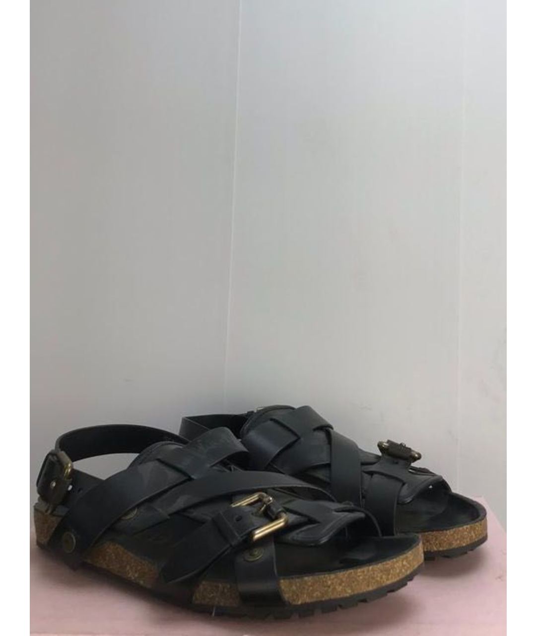 BURBERRY Черные кожаные сандалии, фото 3