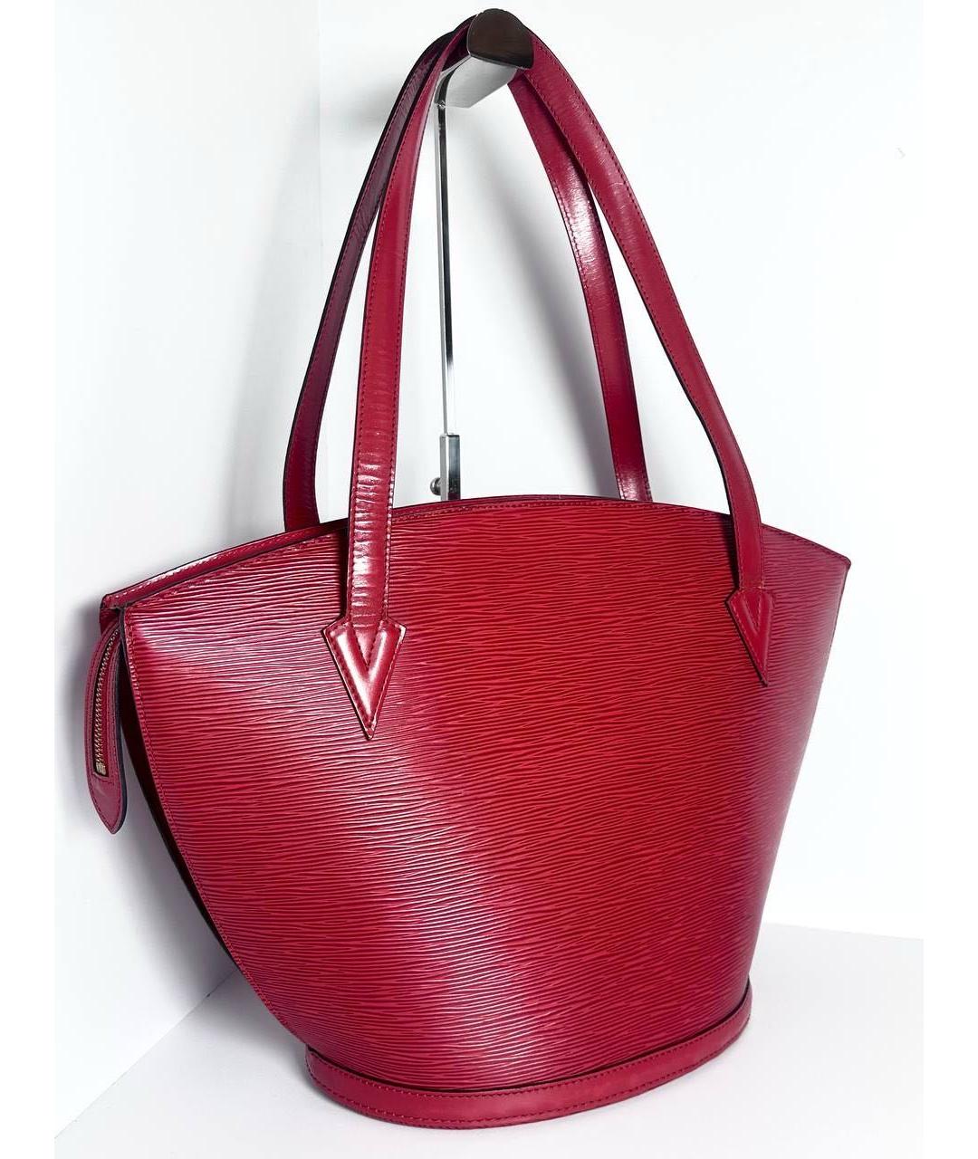 LOUIS VUITTON Красная кожаная сумка с короткими ручками, фото 5
