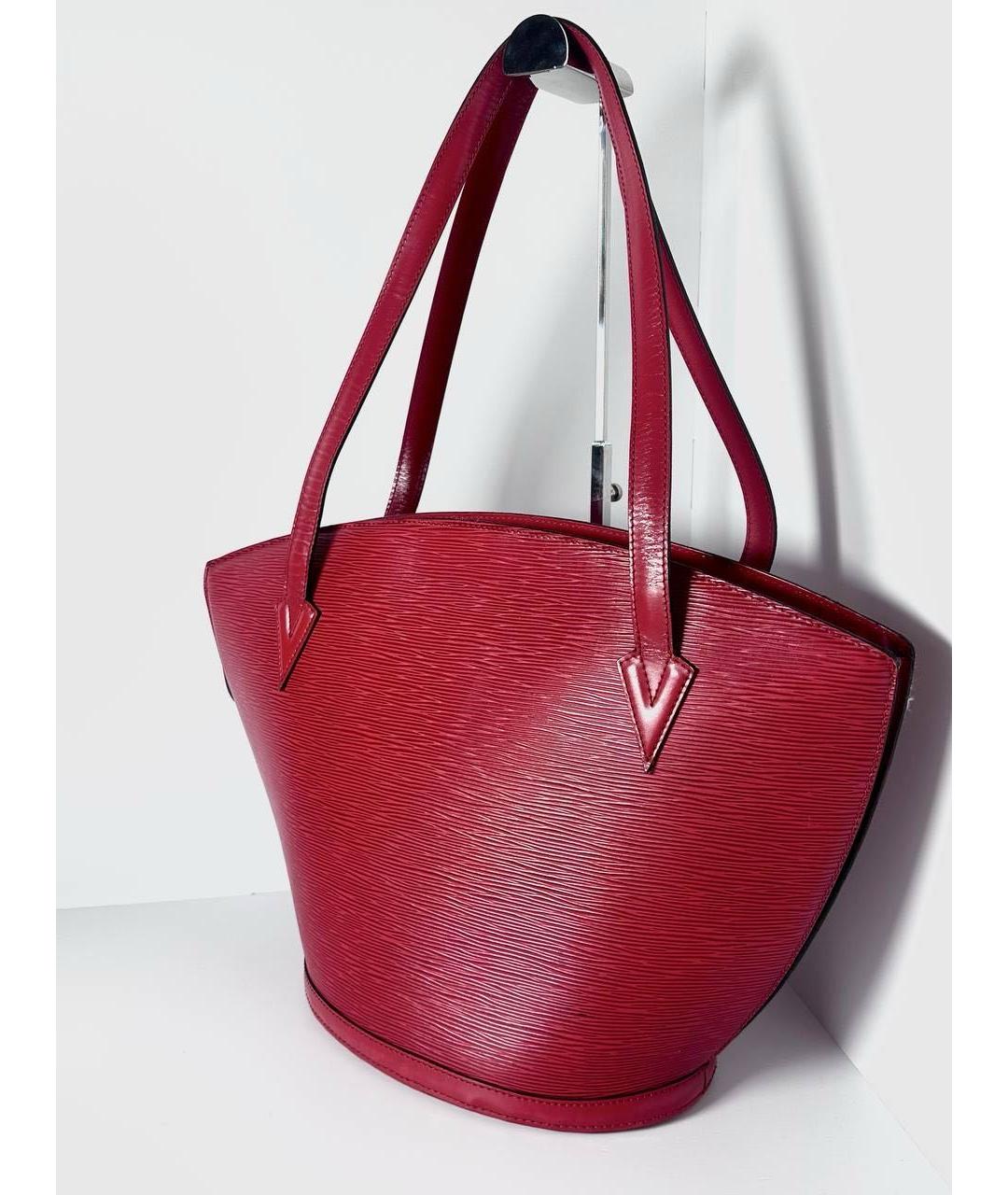 LOUIS VUITTON Красная кожаная сумка с короткими ручками, фото 4