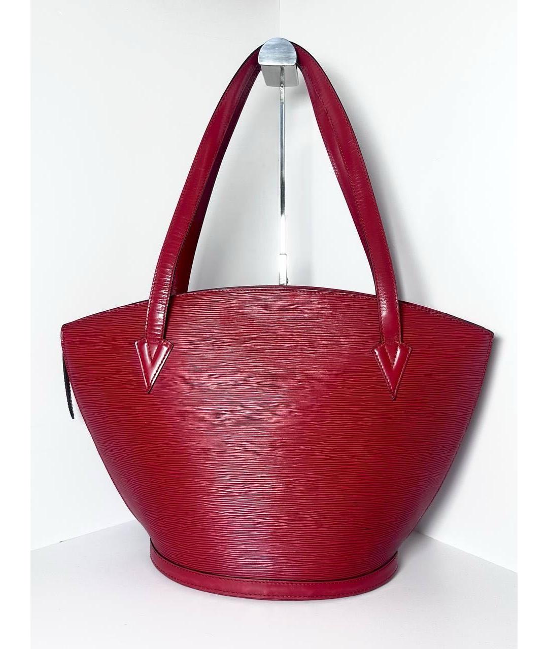 LOUIS VUITTON Красная кожаная сумка с короткими ручками, фото 3